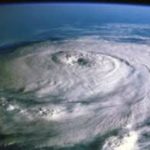 Hurricane shown from orbit in the Mississippi gulf coast; Southern Pest Control